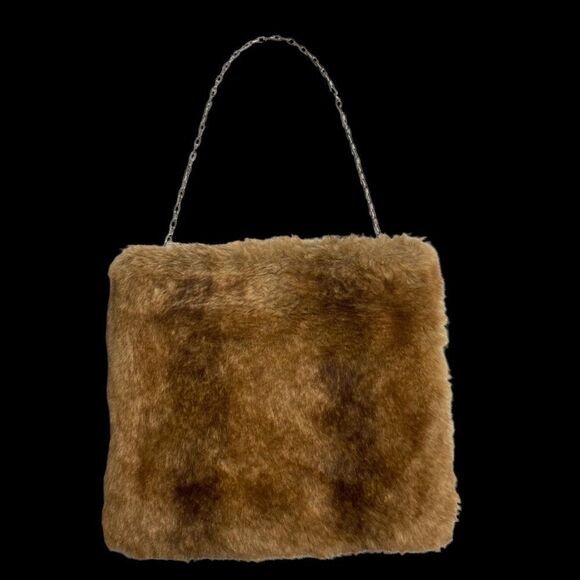 TERRY LEWIS Classic Luxuries Faux Fur Shoulder Bag Brown - Picture 8 of 11